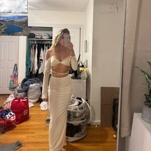 Elegant Cream Maxi Dress